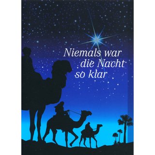 Weihnachtskarte Niemals war die Nacht so klar - Motiv Drei Knige